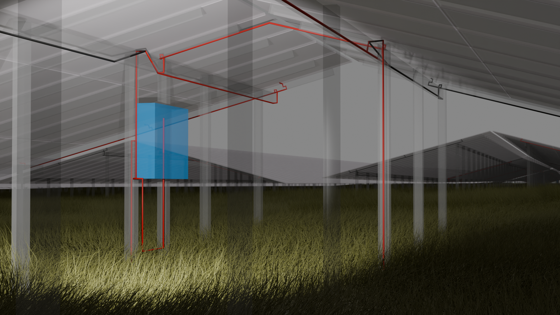 3D Kabelführung PV-Anlage